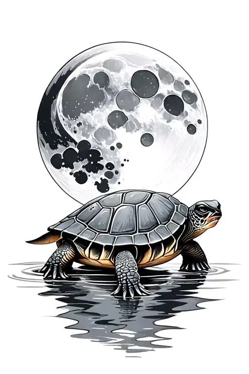 Turtle And Moon