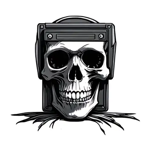 Cassette Tape And Skull