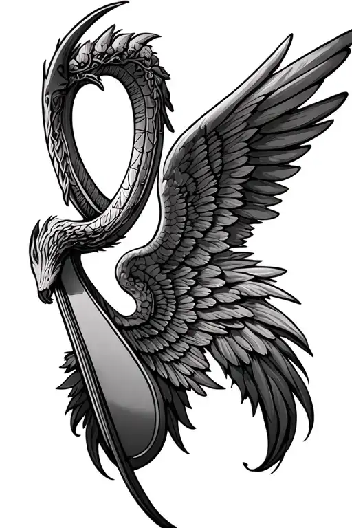 Harp With Wings Spread Wide