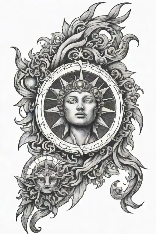 Sun With Angel Devil Number 1 In A Arm Band