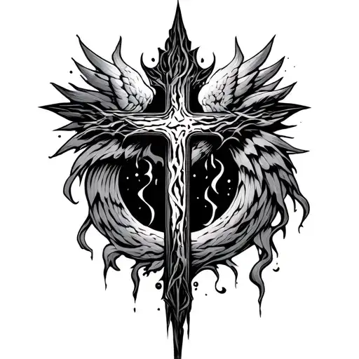 Hell And Heaven Cross