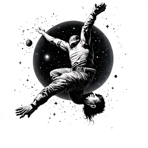 Man Falling Throug Space