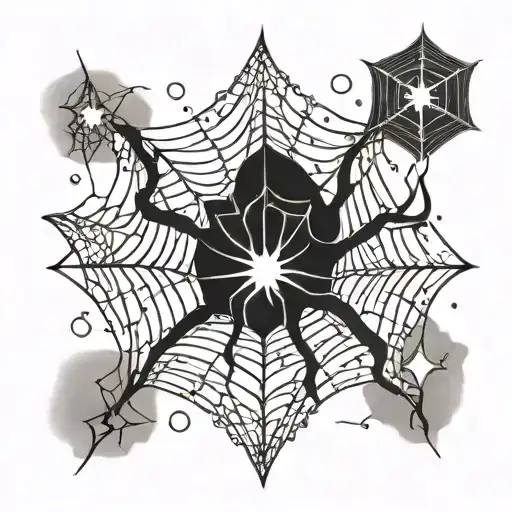 Spider Web With Stars Hand