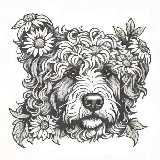 Bernedoodle With Daisy On Ear