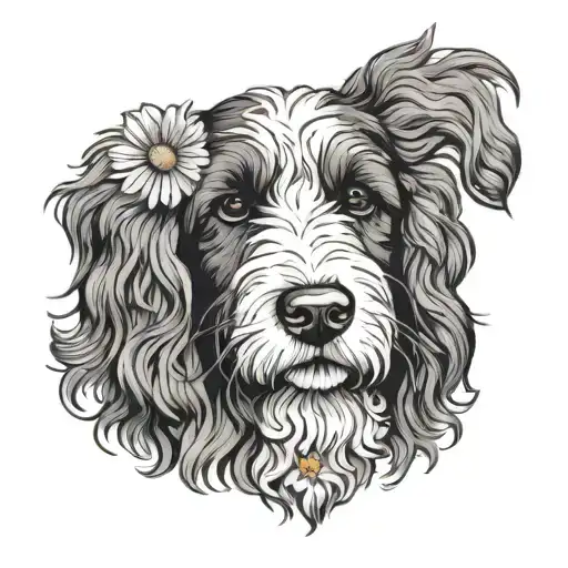 Bernedoodle With Daisy On Ear