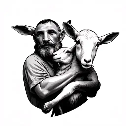 Father Passing Away Holding Lamb