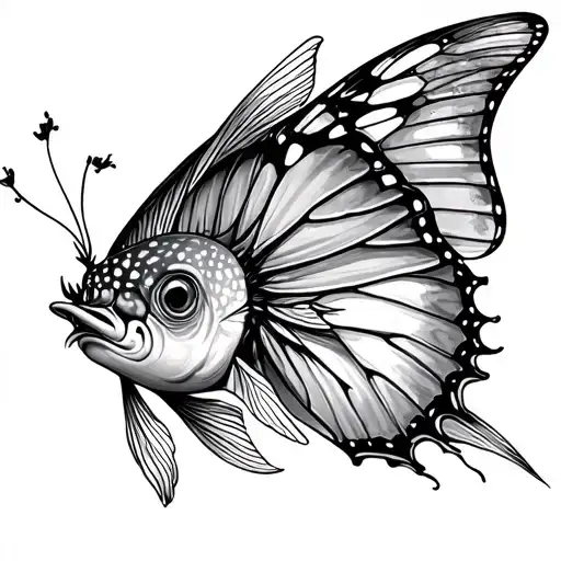 Pisces With Butterfly Emerging