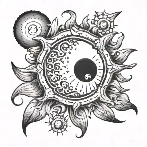 Sun In A Starry Night Sky