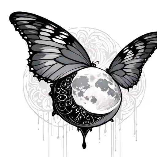Moon And Butterfly Wings