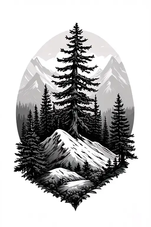 Evergreens And Outdoors Mountains Trees For Calf