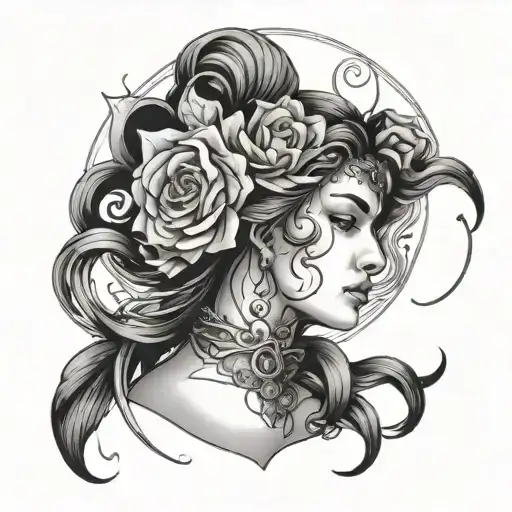 Harsh Detailed Blackwork Tattoo Leslie September Virgo