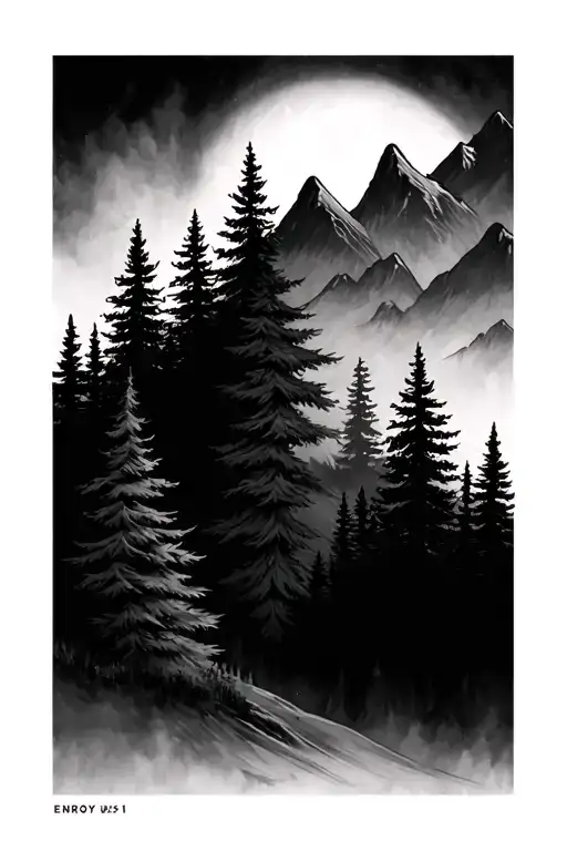 Evergreens Smokey Mountains Sleeve