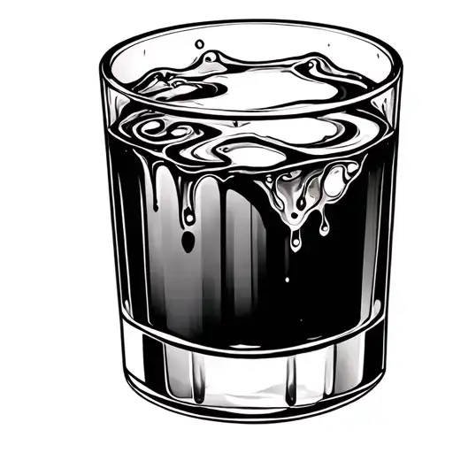 Minimal Line Glass Of Liquid