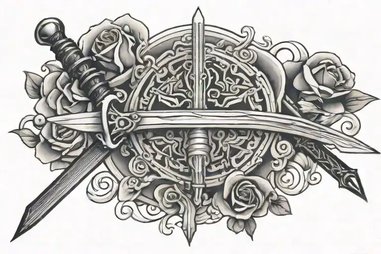 Depression Tattoo With A Small Sword