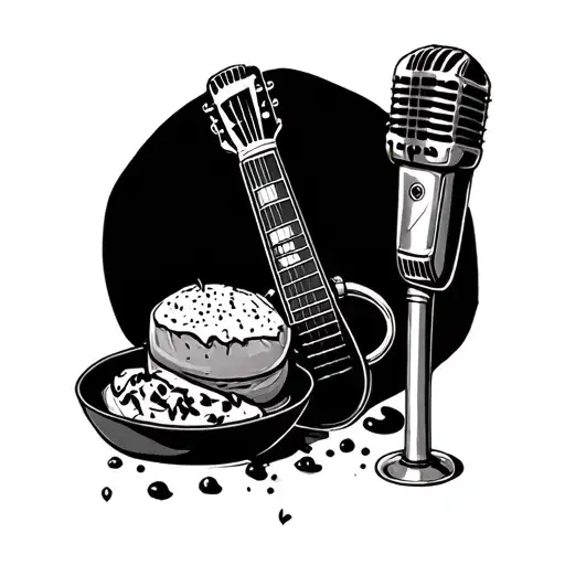 Music Mics And Food Items