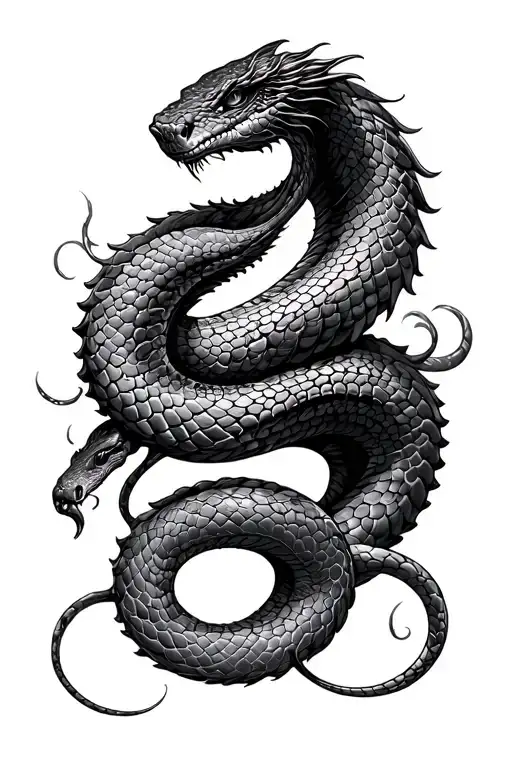 World Serpent Tattoo Design