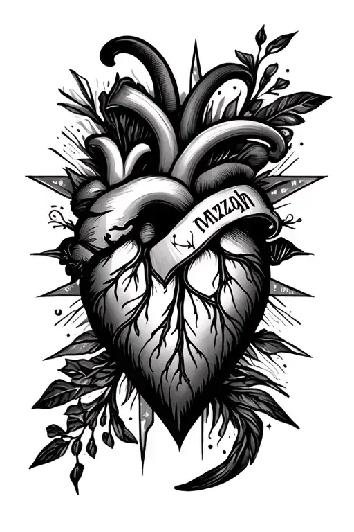 Name Maziyah With Heartbeat Line