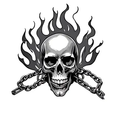Chains Skull Fire