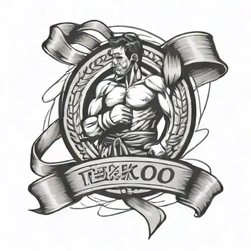 Taekwondo Black Belt Wrapped Round