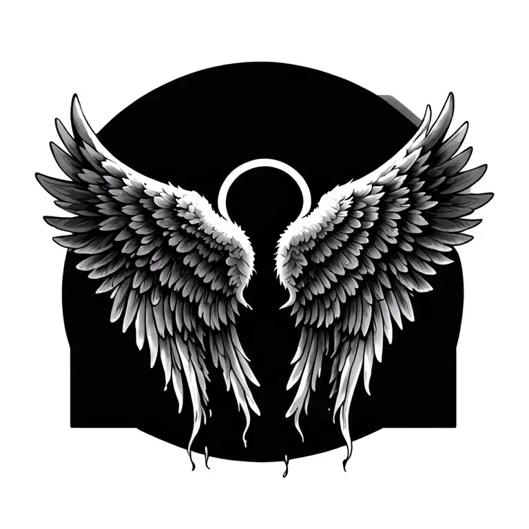 Only Angel Wings Long Downwards