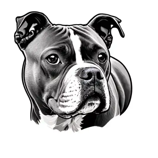 Staffy Ears Outline