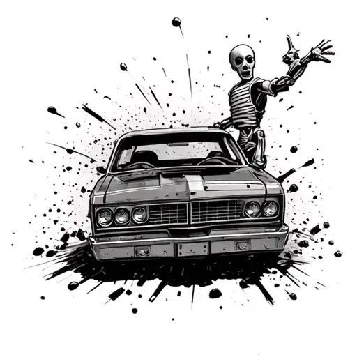 Crash Test Dummy Being Thrown Threw The Front Windshield