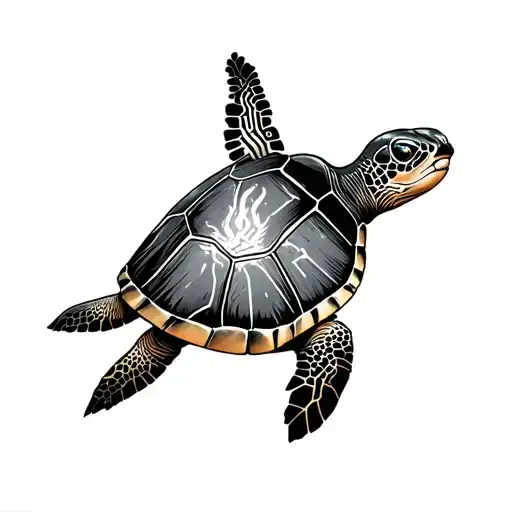 Electrical Circuits And Campfire And Sea Turtle