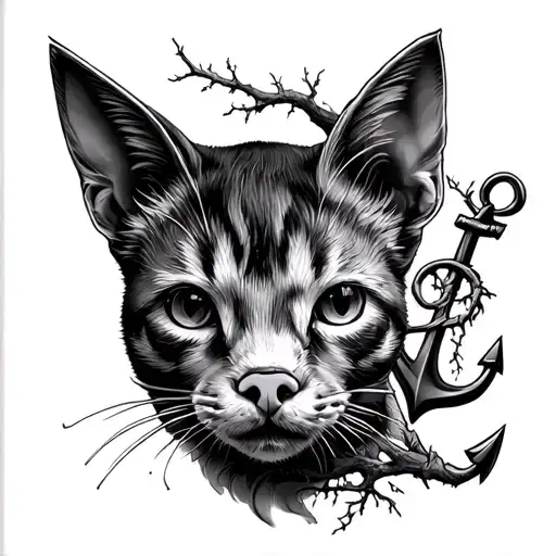 Cat's Face Pig's Face Anchor And Oak Tree