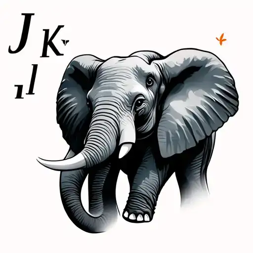 Using The Letters J K L M N Outline Elephant Head