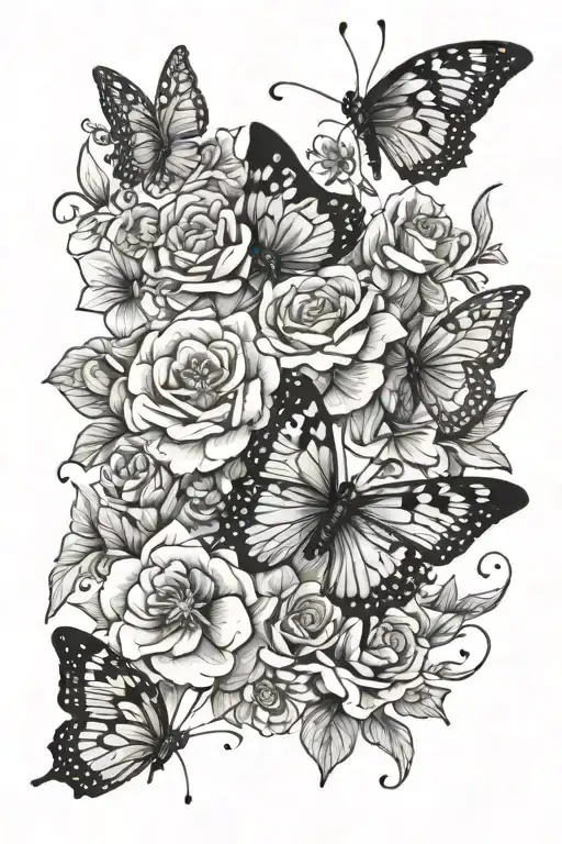 Flowers With Butterflies
