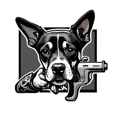Dog Holding Tattoo Gun