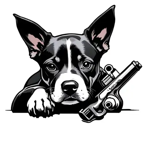 Dog Holding Tattoo Gun