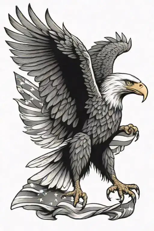 Eagle With American Flag