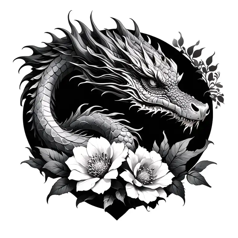 Dragon And Flowers