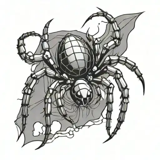 Spider Hanging From Web Upside Down