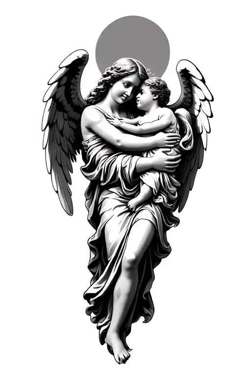 Guardian Angel Holding Child