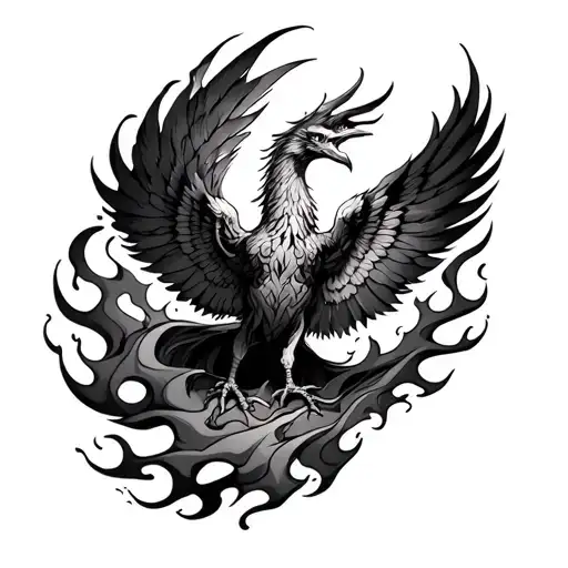 Phoenix Rising From Flames