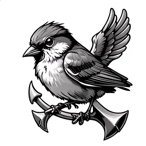 Sparrow Cross Anchor Surrounded