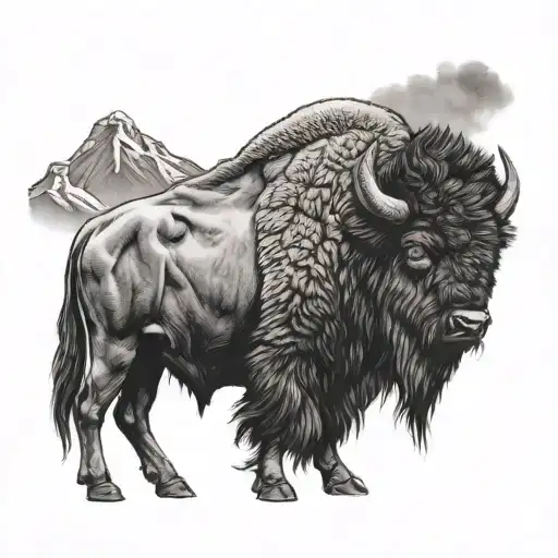 Bison In The Mountains