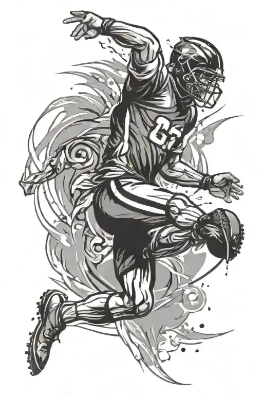 Football Player Kicking