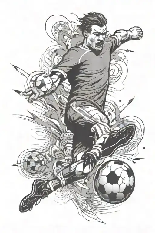 Football Player Kicking