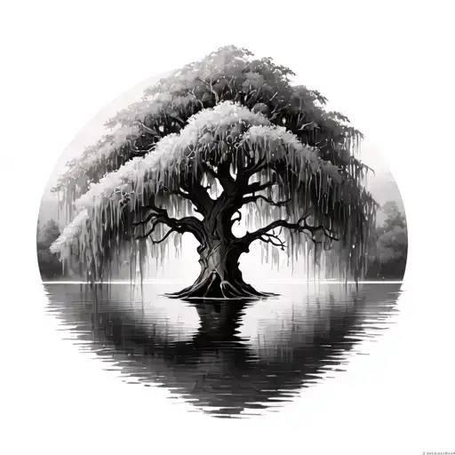 Weeping Willow Tree On Water