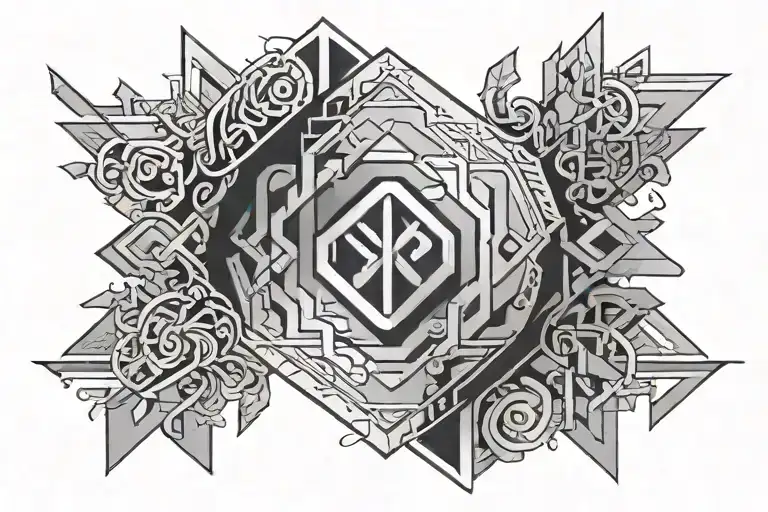 Collarbone Geometric Or Runic