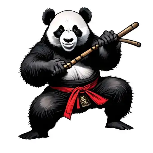 Panda Martial Arts Inspired Tattoo Featuring