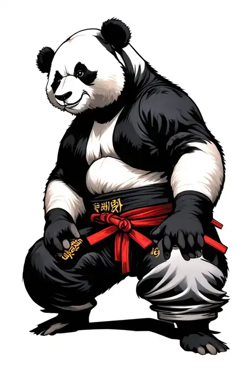 Panda Martial Arts Inspired Tattoo Featuring