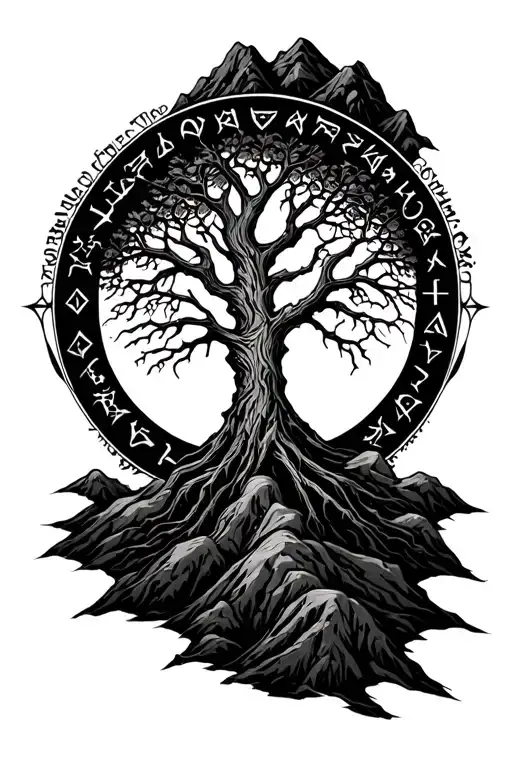 A Circle Of Dwarven Runes Protects The Mountain Tree Of Life