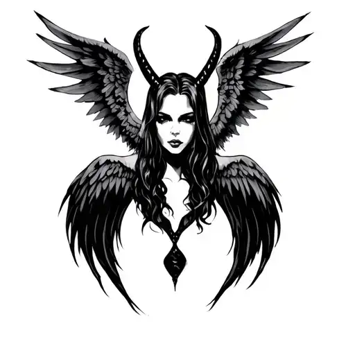 Sexy Devil Angel Wings Minimalist