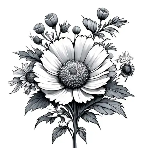 Cosmos And Marigold