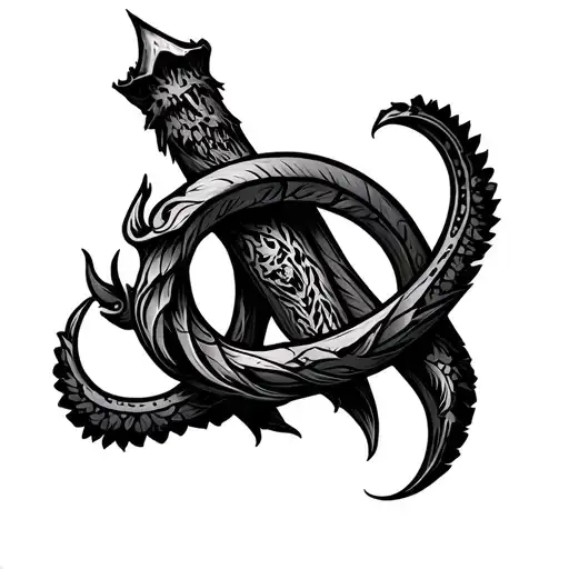 Caraxes Leg Tattoo Design