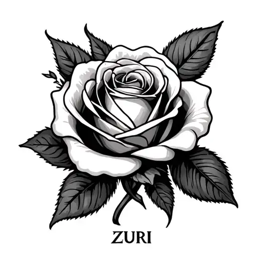 Rose With Zuri Spelled Inside